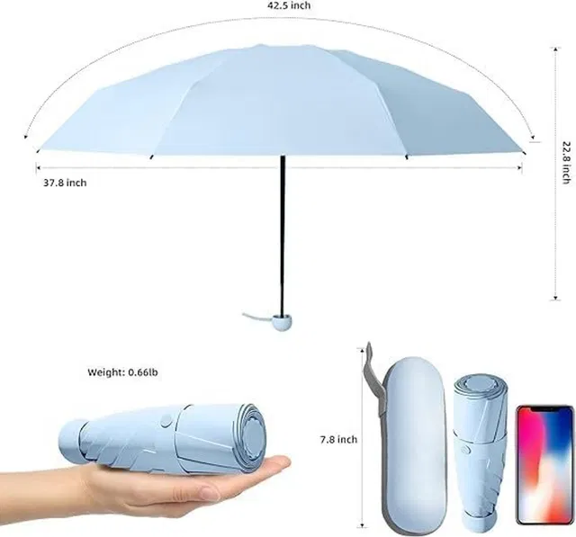 MS MODSTYLE Capsule Foldable Pocket Umbrella for Women & Girls Blue Umbrella