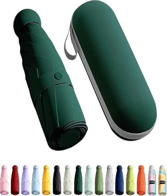Jextic Mini Folding Pocket Umbrella with Capsule Storage Case | Lightweight Travel Umbrella