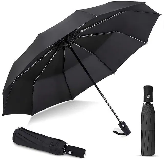 INAMRA'S AUTO OPEN UMBRELLA BLACK , AUTO OPEN AND CLOSE UMBRELLA Umbrella