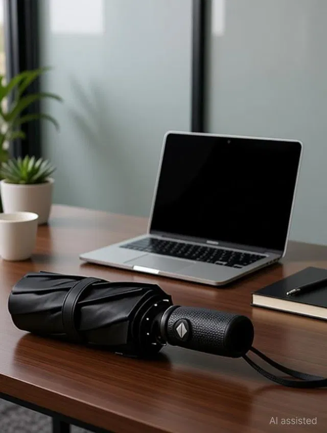 ORJILO Portable Auto Travel Umbrella - Windproof for Rain, Strong for Wind Umbrella