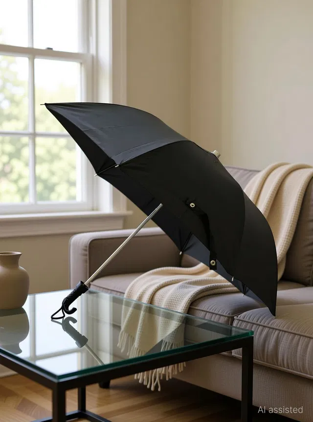 Rajani REGULAR USE Black Umbrella For Men and Women 2 fold Manual Opening and closing Umbrella