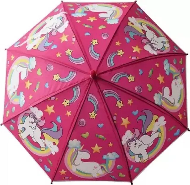Vibgyor Products Random Color Rainbow Unicorn Umbrella for Girls,Magical Rainbow Umbrella