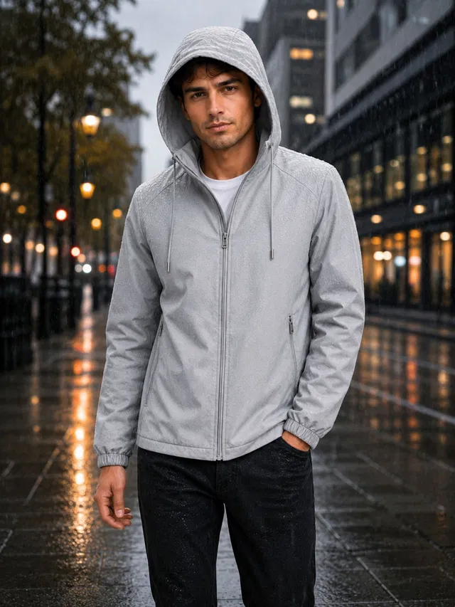 IANDT Solid Men Raincoat