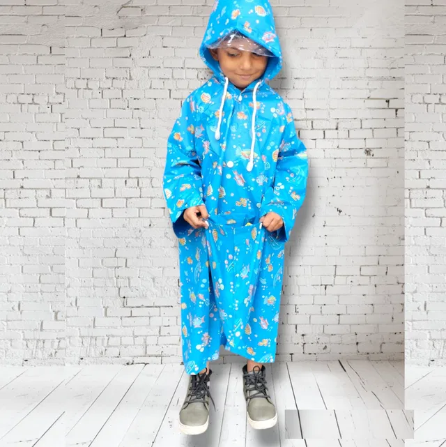 D8211K Graphic Print Boys & Girls Raincoat