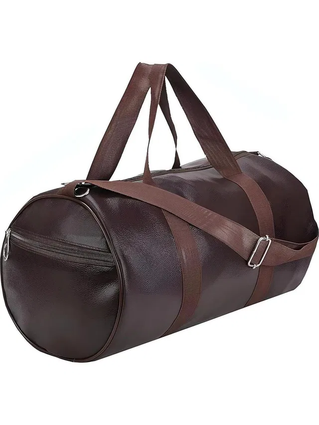 ASYO (Expandable) Leather Brown Medium size Gym Duffel Bag