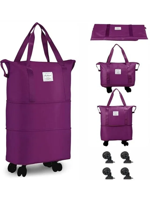 LOGGIN (Expandable) Rolling Duffle Bag with Wheels, Expandable Foldable Duffle Bag with Wheels Duffel With Wheels (Strolley)
