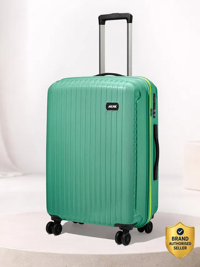 ALFA by VIP Excel Secure Hard Side Luggage | Trolley Bag With Flushed Combination Lock Check-in Suitcase 8 Wheels - 26 Inch