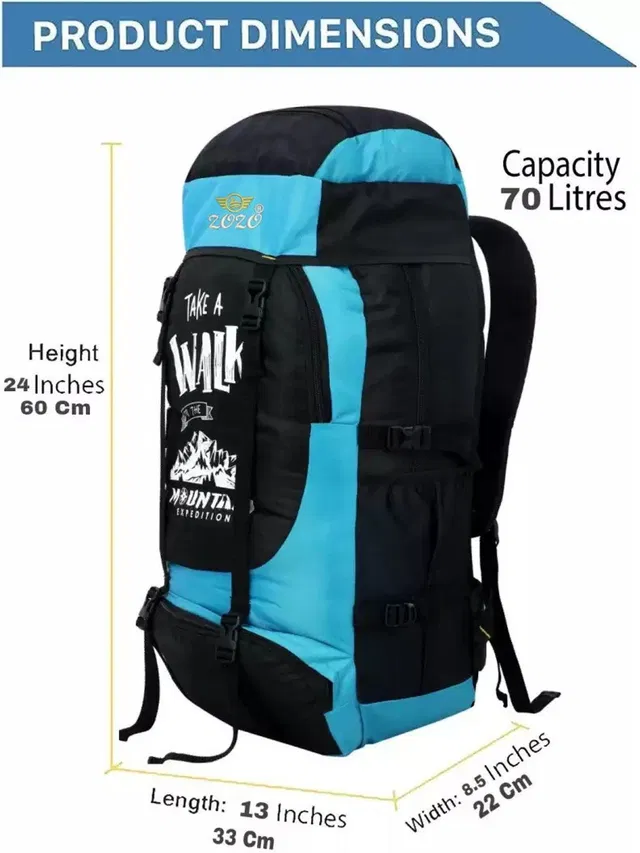ZOZO Water Proof Mountain RucksackHiking/Trekking/Camping Bag/Backpack 70L Rucksack  - 70 L