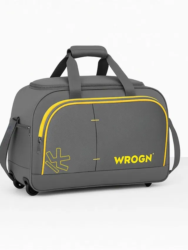 WROGN Duffel Bag-Stylish LightWeight Small Travel Duffel Bag QC Luggage-grey Duffel With Wheels (Strolley)