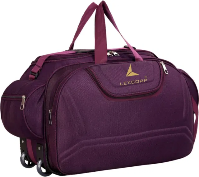 LexCorp (Expandable) Strolley Duffel Bag - Duffel With Wheels Waterproof Lightweight Large Capacity Duffel With Wheels (Strolley)