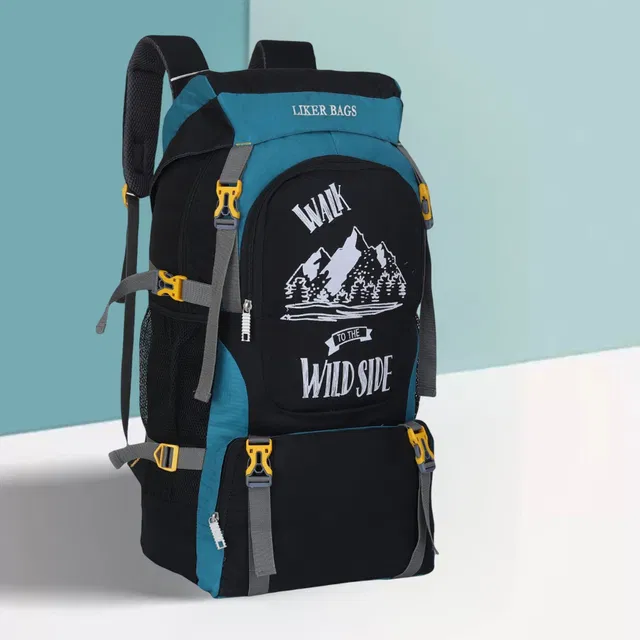 Liker Travel Luggage Water Resistance Trekking Hiking Travel Bag With Shoe Compartment Rucksack Rucksack  - 65 L
