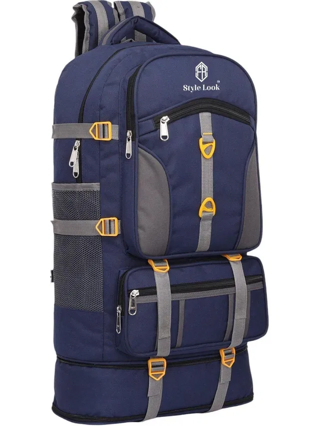 Style look Trakking bag and hikking ,rucksack travel bag for MEN luggage bag 75L BLUE) Rucksack  - 85 L