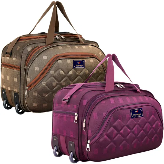 Jholawala (Expandable) 60 L Strolley Duffel Bag - Combo Set Of 2 Travel Duffel Bag With Smooth Wheels Duffel With Wheels (Strolley)