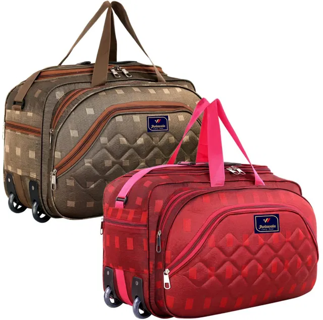 Jholawala (Expandable) 60 L Strolley Duffel Bag - Combo Set Of 2 Luggage Duffel Bag Duffel With Wheels (Strolley)