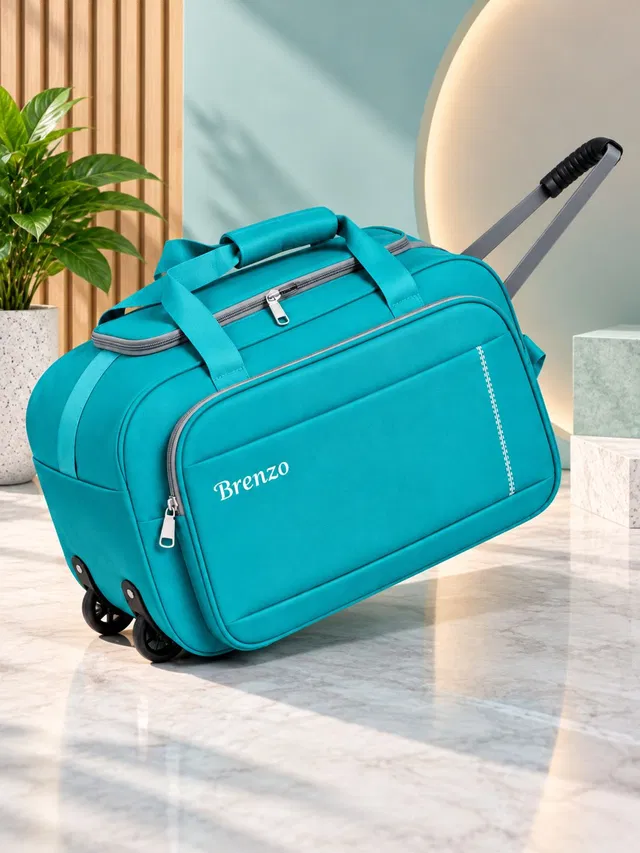Brenzo (Expandable) Travel Bag Travel men Luggage Duffle Bag 65 LTR Duffel With Wheels (Strolley)
