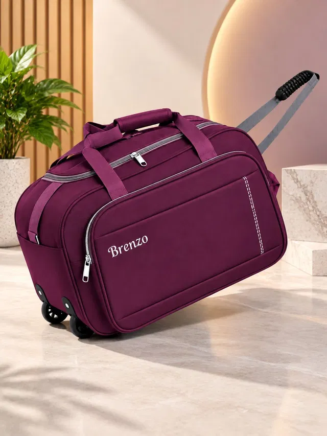 Brenzo (Expandable) Travel Bag Travel men Luggage Duffle Bag 65 LTR Duffel With Wheels (Strolley)