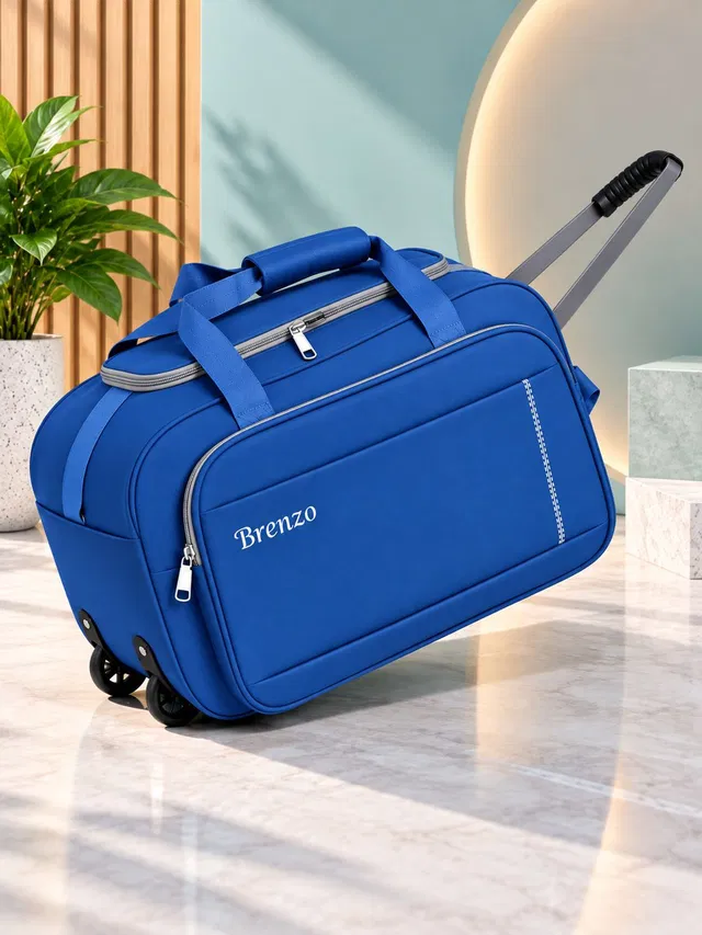 Brenzo (Expandable) Travel Bag Travel men Luggage Duffle Bag 65 LTR Duffel With Wheels (Strolley)