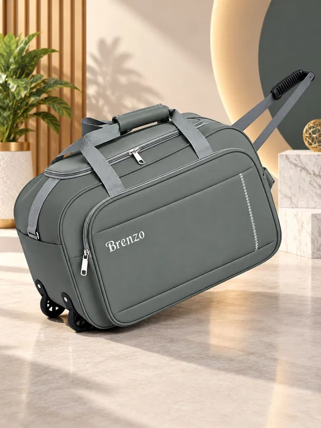 Brenzo (Expandable) Travel Bag Travel men Luggage Duffle Bag 65 LTR Duffel With Wheels (Strolley)