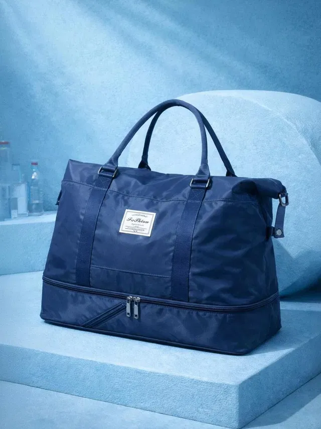 Veara (Expandable) 45L Hand Duffle Bag - Blue Large Capacity Duffel Without Wheels