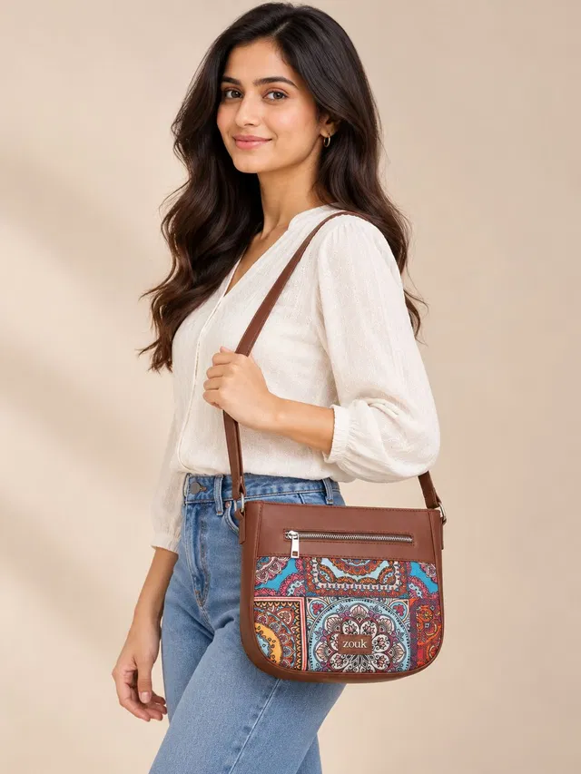 ZOUK Multicolor Sling Bag Multicolor Mandala Print U Shaped Sling Bag