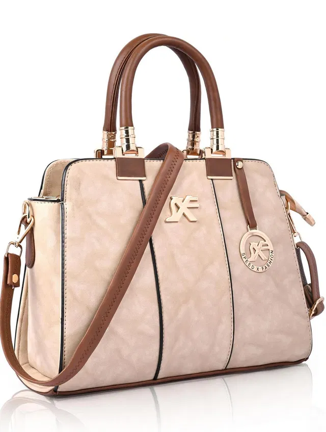 SXF SPEED X FASHION Women Beige Sling Bag