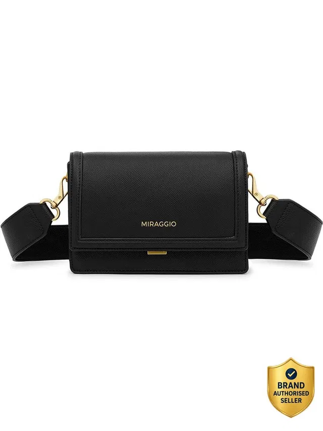 Miraggio Black Sling Bag Monique Crossbody Bag For Women