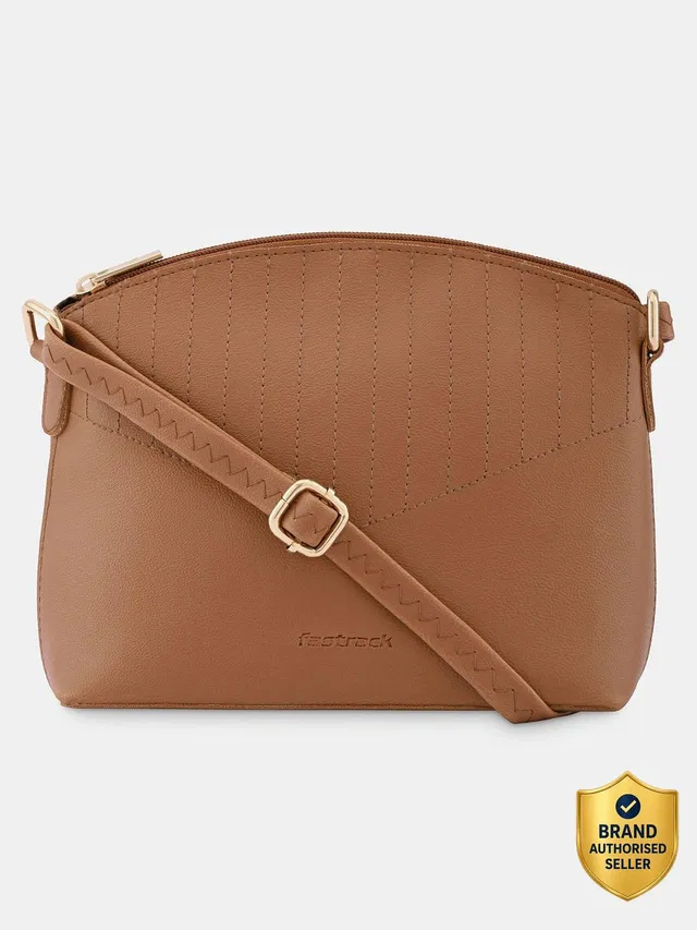 Fastrack Tan Sling Bag Solid