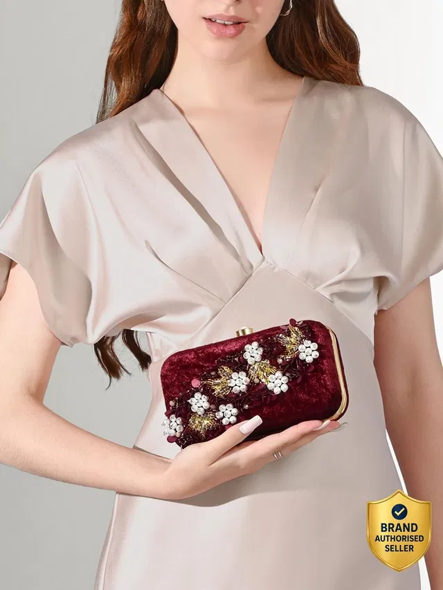 Lavie Signature Casual Maroon  Clutch