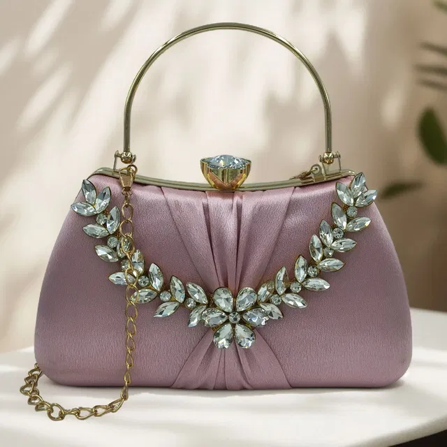 LA BELGIUM Party Peach  Clutch