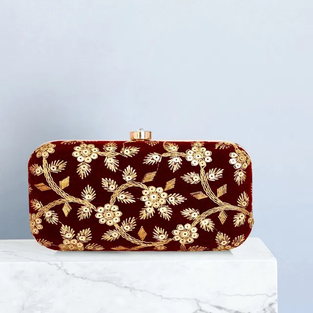 Toobacraft Party Maroon  Clutch