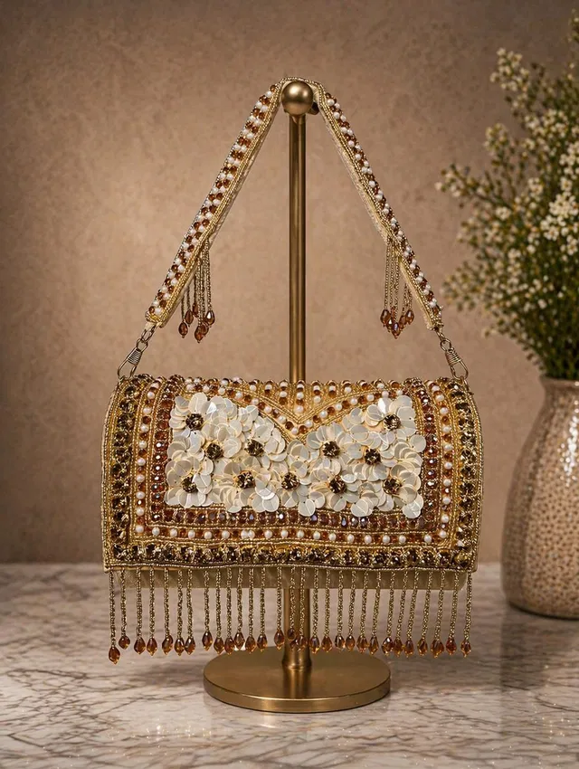 I Z ENTERPRISES Party Gold  Clutch