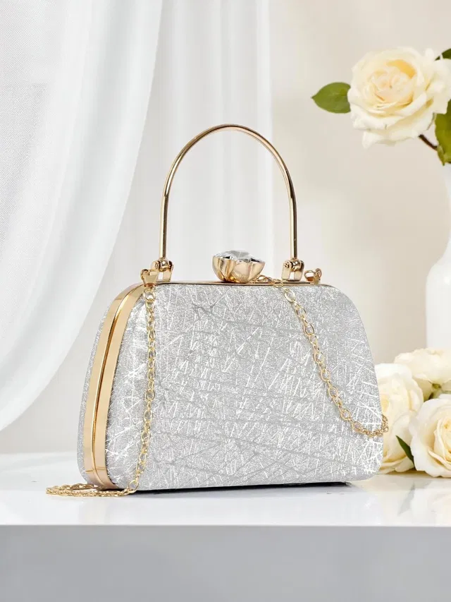 apery Party Silver  Clutch