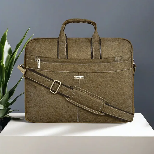 LOREM PE-BG37 Brown Color Briefcase Laptop Bag Cross Body Office Business Professional Bag for Men & Women Waterproof Messenger Bag