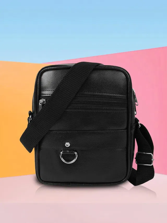ZipCraze Men Black Messenger Bag