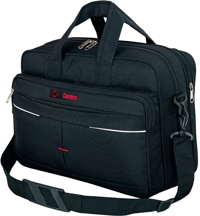 Casmora Office Laptop Shoulder Black Briefcase | Business & Travel Handbag Waterproof Messenger Bag