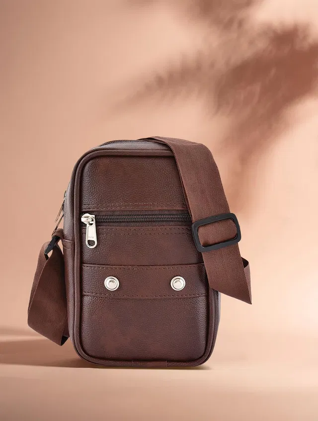 Alison Men Brown Messenger Bag