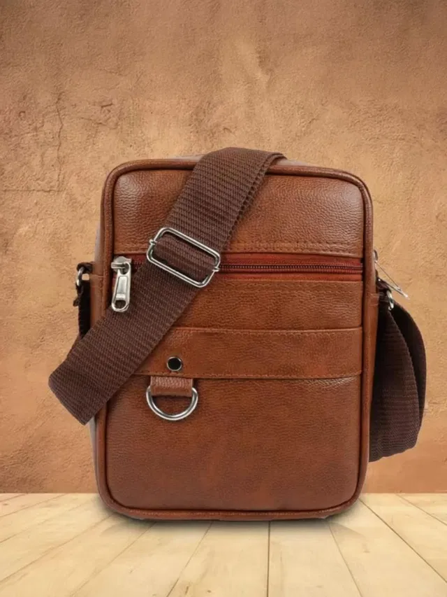 Alison Men Brown Messenger Bag