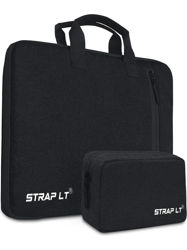 Straplt 15.6-16 Inch 180 Degree Opening Handle Laptop Bag With Pouch Waterproof Laptop Sleeve/Cover