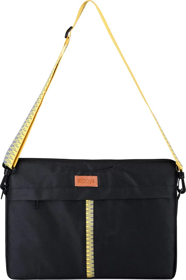 Zippy's ZIPPY Water Resistant Messenger Bag for Men & Women Black Laptop Sleeve/Cover