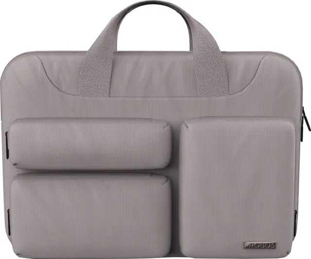 Probus 13.3 Inch Triple Pocket Laptop Bag With Shoulder Strap - Grey Laptop Sleeve/Cover