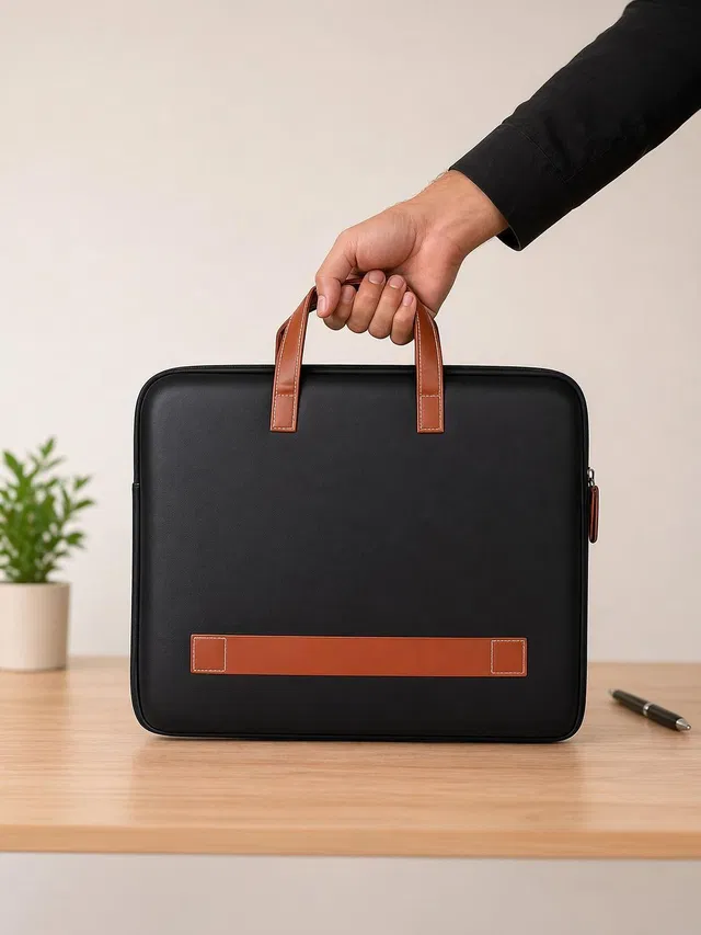 CBAG Laptop Carry Sleeve | Water Resistant PU Leather Bag | Office & Business Use 12 L Laptop Backpack