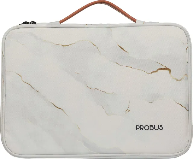 Probus 13.3 Inch Printed Laptop Bag Sleeve - Grey Gold Marble Laptop Sleeve/Cover
