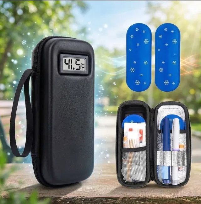KVVTRADES Diabetic Insulin Pen Cooler Case with LCD Temperature Display