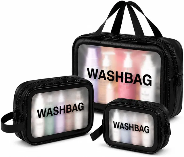 Trishakti BLACK WASHBAG PACK 3