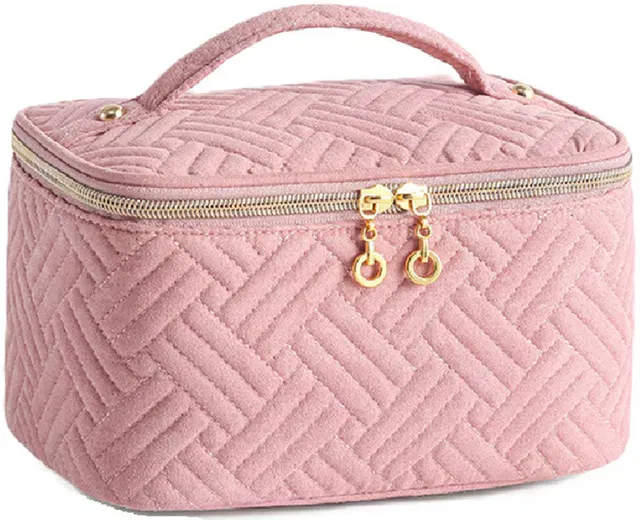 LYROVO Travel Make Up Bag for Cosmetics Vertical Storage Toiletry Bag for Skincare