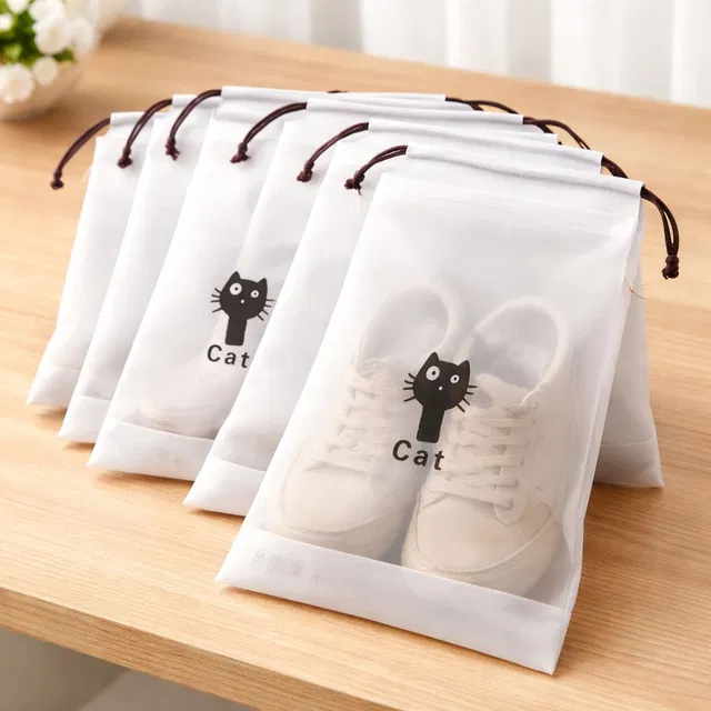 AADHYA COMMERCE 6 PCS Shoe Bag Cover for Shoe Storage & Travelling Drawstring Bags
