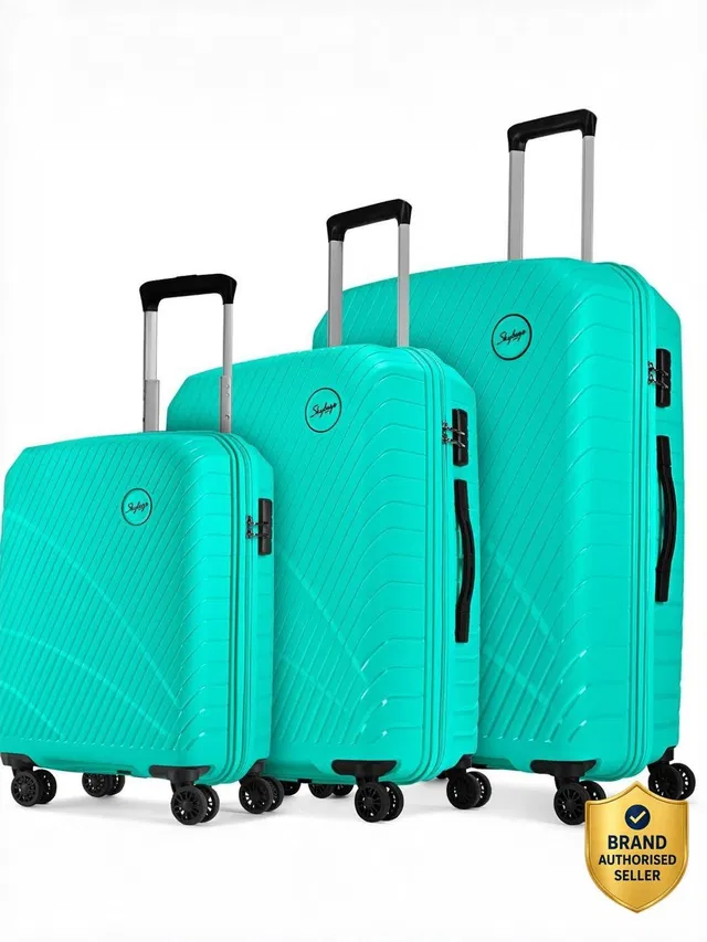 SKYBAGS Streax of 3 Trolley Bag 55, 66 & 76cm | Hard Luggage | Combination Lock Cabin & Check-in Set 8 Wheels - 30 inch