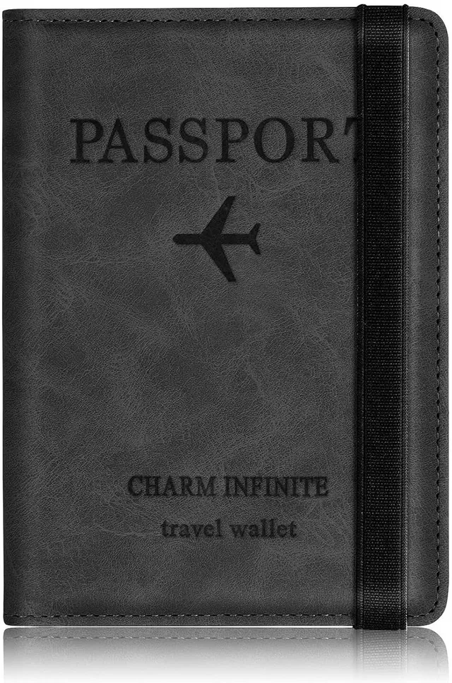 StealODeal Passport Holder Cover Wallet RFID Blocking PU Leather Travel Document Holder