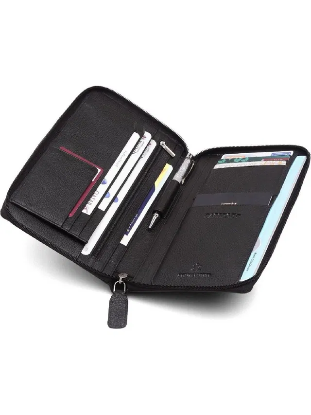 WILDHORN Men Black Genuine Leather Document Holder