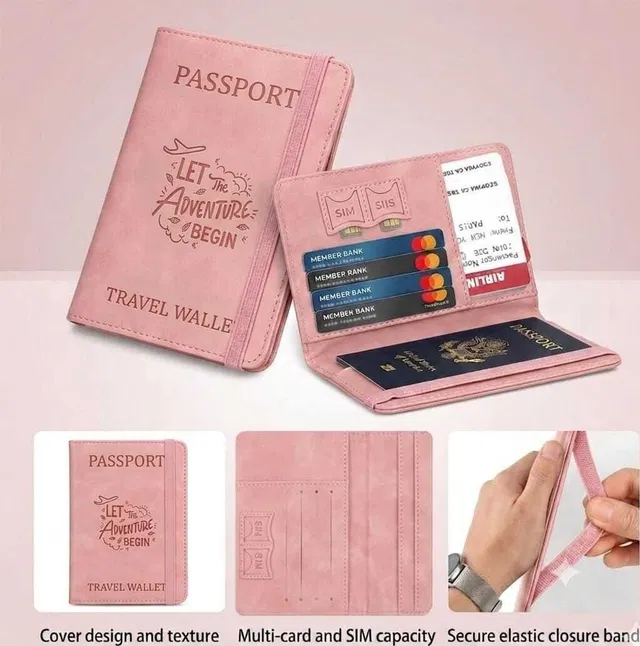 Rioon RFID Leather Passport Cover for Men & Women |Travel Wallet |Passport Holder Case